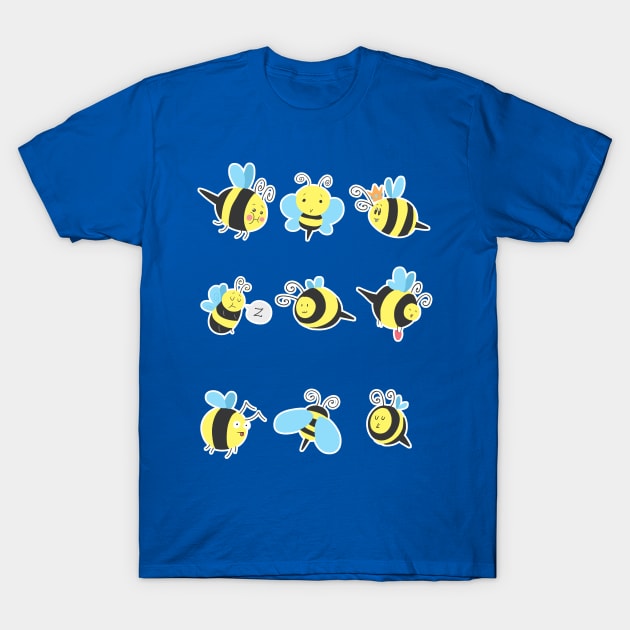 Nine Cute Little Bumblebees T-Shirt by saradaboru